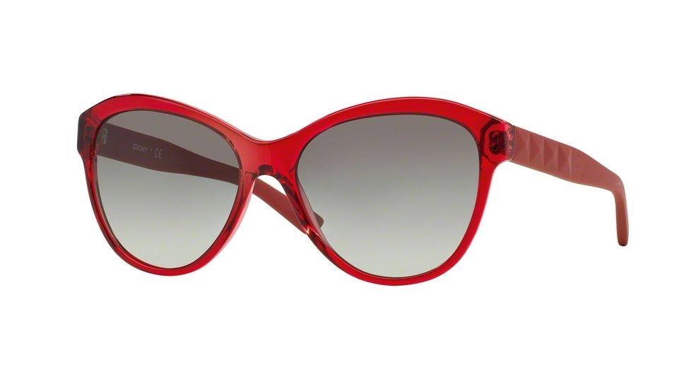 DKNY DY4123 Sunglasses 364711-57 - Transparent Red Frame, Grey Gradient Lenses