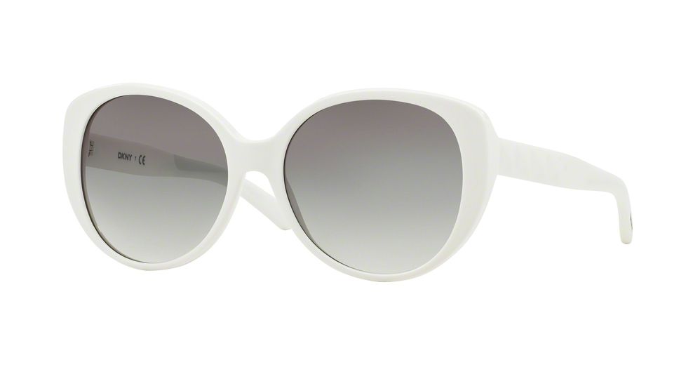 DKNY DY4124 Single Vision Prescription Sunglasses DY4124-366411-57 - Lens Diameter 57 mm, Frame Color White