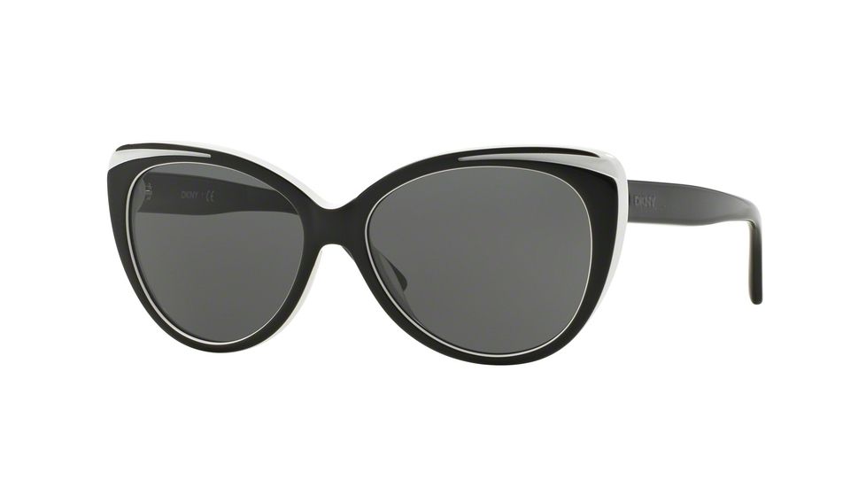 DKNY DY4125 Progressive Prescription Sunglasses DY4125-362787-57 - Lens Diameter 57 mm, Frame Color Top Black On White