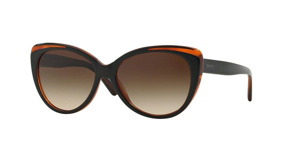 DKNY DY4125 Progressive Prescription Sunglasses DY4125-363913-57 - Lens Diameter 57 mm, Frame Color Top Black On Havana
