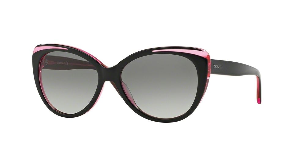 DKNY DY4125 Progressive Prescription Sunglasses DY4125-366611-57 - Lens Diameter 57 mm, Frame Color Top Black On Pink Tr