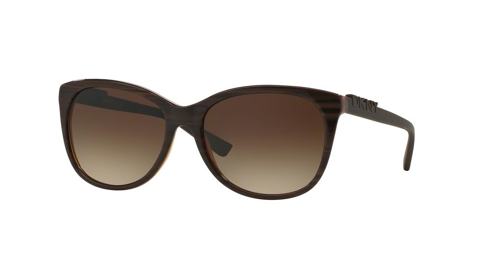 DKNY DY4126 Progressive Prescription Sunglasses DY4126-366713-57 - Lens Diameter 57 mm, Frame Color Brown Rule/brown Transp