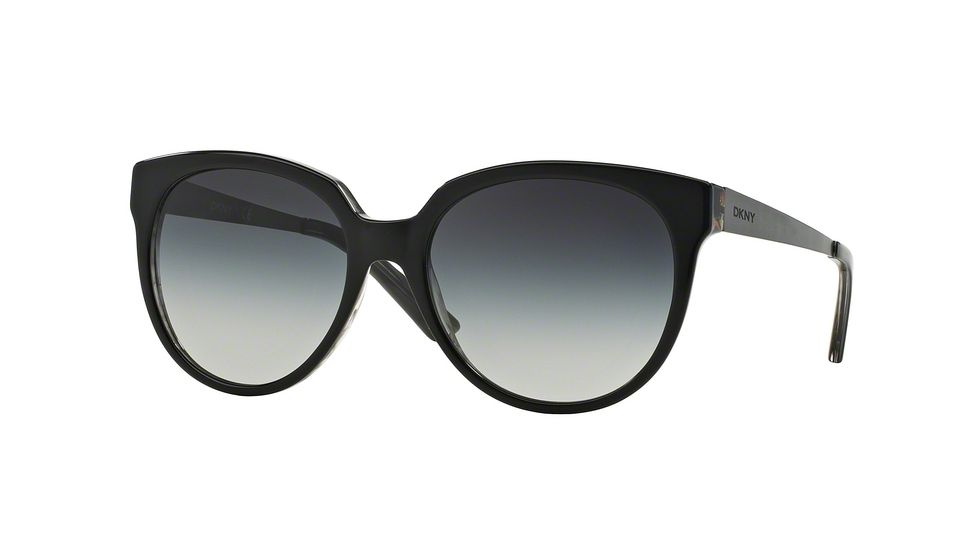 DKNY DY4128 Sunglasses 36748G-56 - Black/spotted Grey Frame, Grey Gradient Lenses