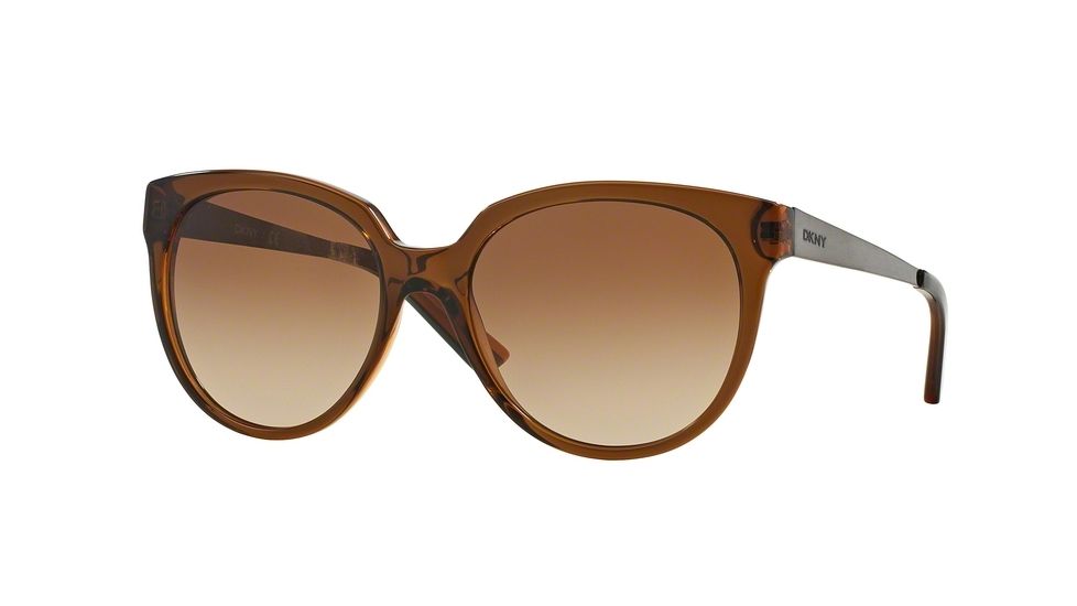 DKNY DY4128 Sunglasses 367513-56 - Brown/brown Transparent Frame, Brown Gradient Lenses