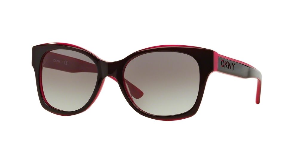DKNY DY4132 Sunglasses 368611-55 - Bordeaux Pink Frame, Grey Gradient Lenses