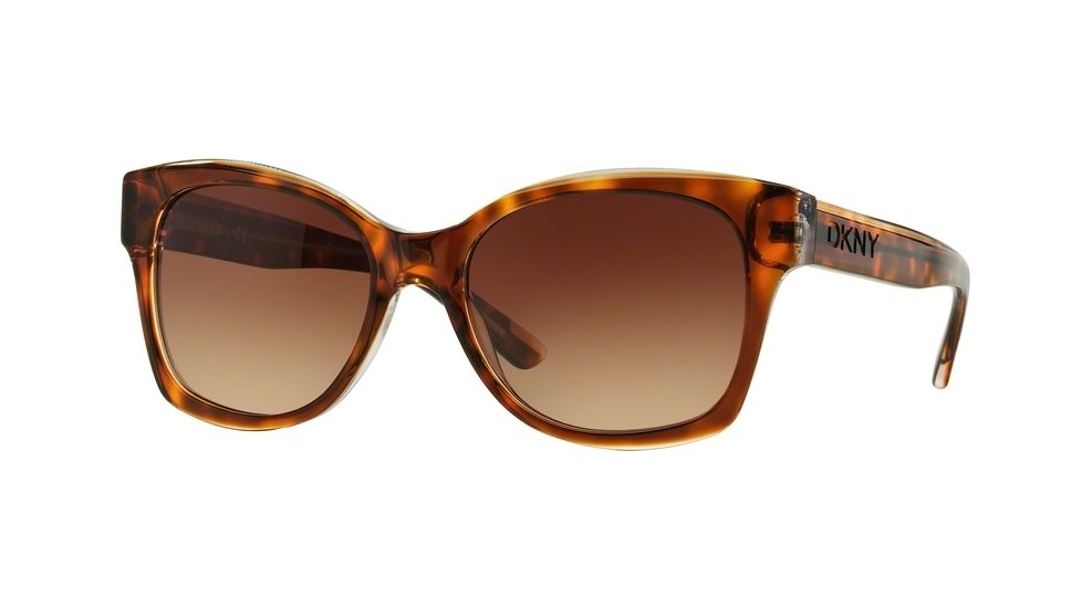 DKNY DY4132 Sunglasses 368713-55 - Dark Tortoise Crystal Frame, Dark Brown Gradient Lenses