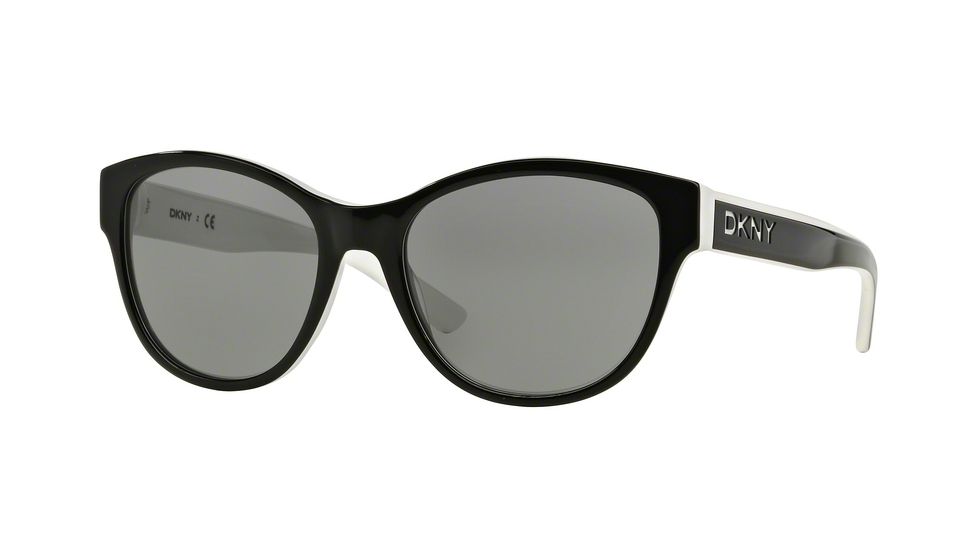 DKNY DY4133 Single Vision Prescription Sunglasses DY4133-362787-55 - Lens Diameter 55 mm, Frame Color Black/White