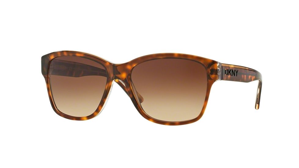DKNY DY4134 Sunglasses 368713-57 - Dark Tortoise Crystal Frame, Dark Brown Gradient Lenses