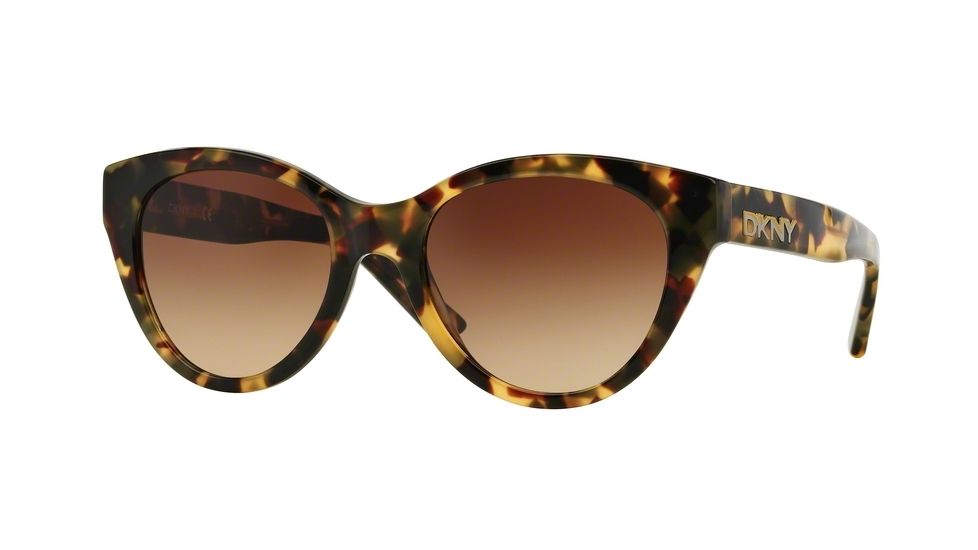 DKNY DY4135 Sunglasses 368913-53 - Vintage Tortoise Frame, Dark Brown Gradient Lenses