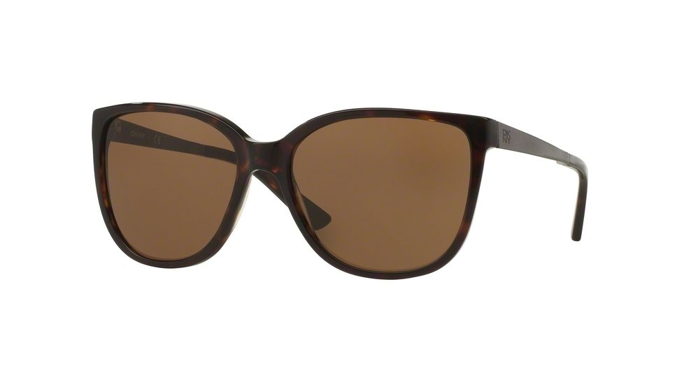 DKNY DY4137 Sunglasses 369573-58 - Dark Tortoise/satin Gunmetal Frame, Brown Solid Lenses