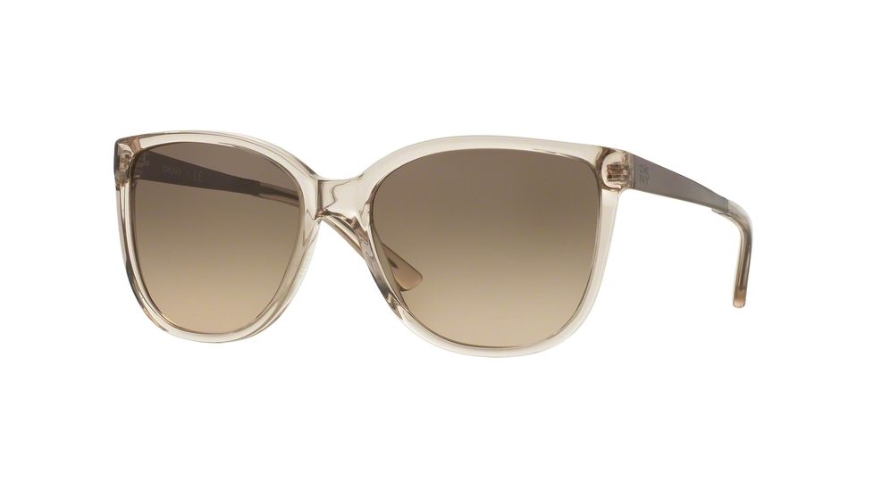 DKNY DY4137 Sunglasses 36976G-58 - Beige Crystal/satin Tobacco Frame, Light Brown Gradient Lenses