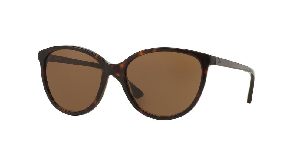 DKNY DY4138 Sunglasses 369573-57 - Dark Tortoise/satin Gunmetal Frame, Brown Solid Lenses