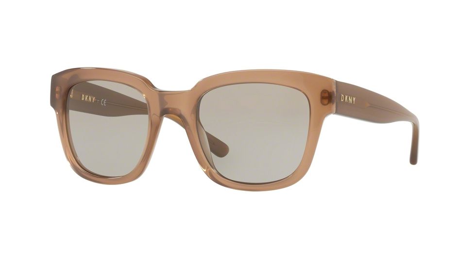 DKNY DY4145 Sunglasses 37273-52 - Milky Taupe Frame, Light Smoke Solid Lenses
