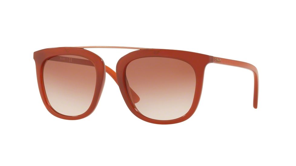 DKNY DY4146 Sunglasses 373213-53 - Red Transparent Frame, Amber Gradient Lenses