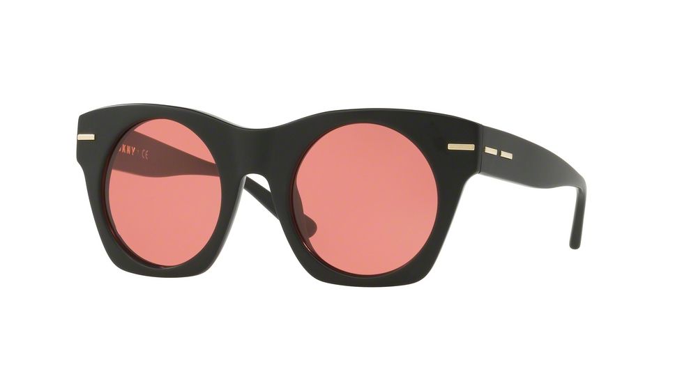 DKNY DY4148 Sunglasses 371184-48 - Matte Black Frame, Solid Red Lenses