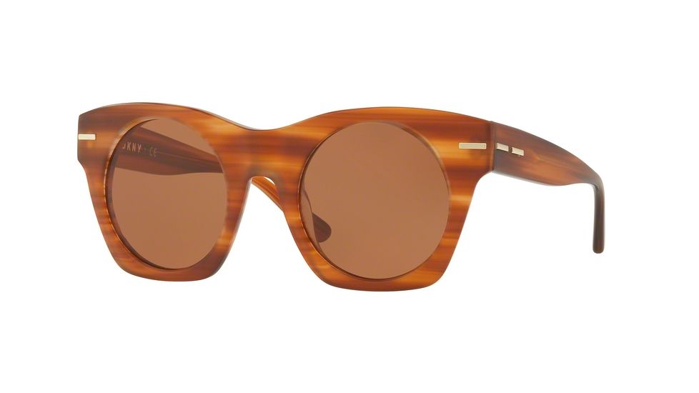 DKNY DY4148 Sunglasses 372873-48 - Matte Brown Horn Frame, Amber Solid Lenses