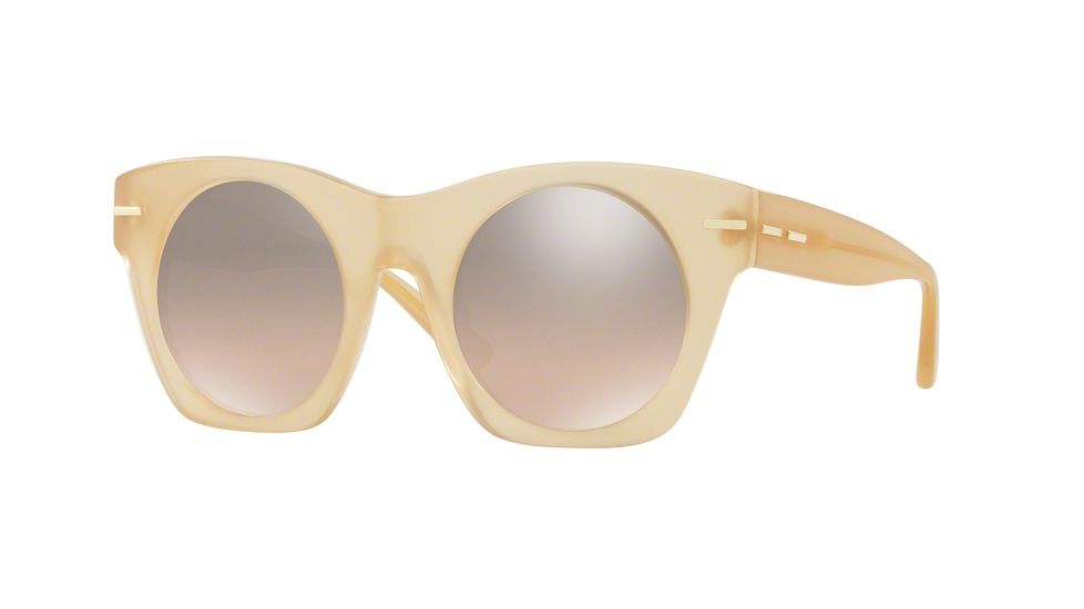 DKNY DY4148 Sunglasses 37308Z-48 - Matte Light Beige Frame, Brown Gradient Flash Mirror Lenses