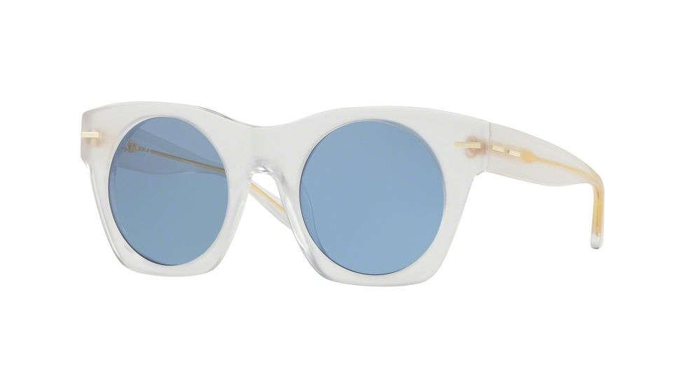 DKNY DY4148 Sunglasses 373972-48 - Matte Crystal Frame, Light Blue Solid Lenses