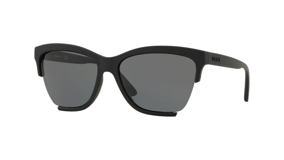 DKNY DY4155 Sunglasses 368887-58 - Rubber Black Frame, Grey Solid Lenses
