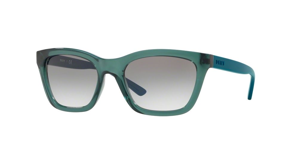 DKNY DY4158 Prescription Sunglasses DY4158-37898E-55 - Lens Diameter 55 mm, Frame Color Transparent Teal