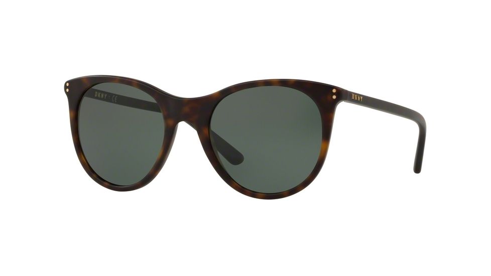 DKNY DY4162 Sunglasses 377471-52 - Dark Tortoise Frame, Dark Green Lenses