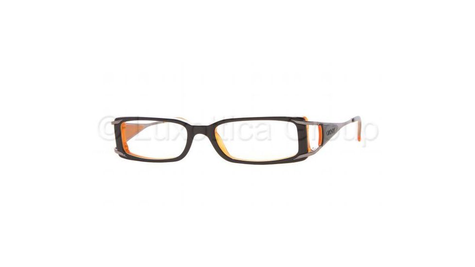 DKNY DY4556 Progressive Eyeglasses - Top Black On Orange Demo Lens Frame w/ 51 mm Diameter Lenses, 3274-5116
