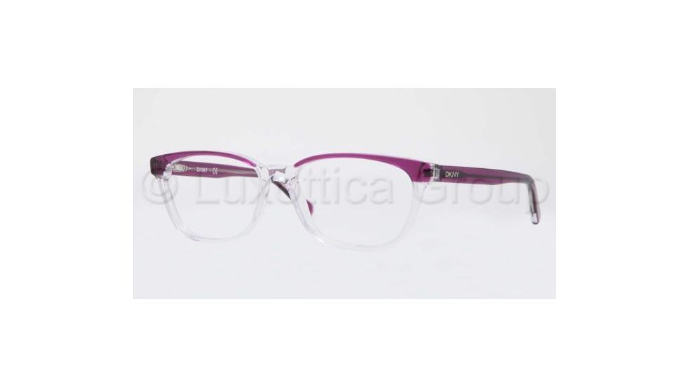 DKNY DY4636 Progressive Prescription Eyeglasses 3598-5116 - Top Cyclamen on Transparent Frame, Demo Lens Lenses