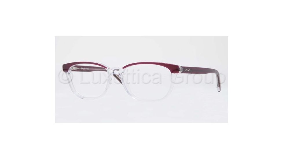 DKNY DY4636 Progressive Prescription Eyeglasses 3599-5116 - Top Violet On Transparent Frame, Demo Lens Lenses