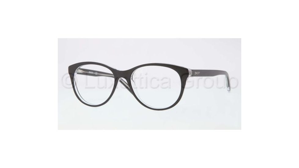 DKNY DY4637 Progressive Prescription Eyeglasses 3131-5117 - Black Top on Transparent Frame, Demo Lens Lenses