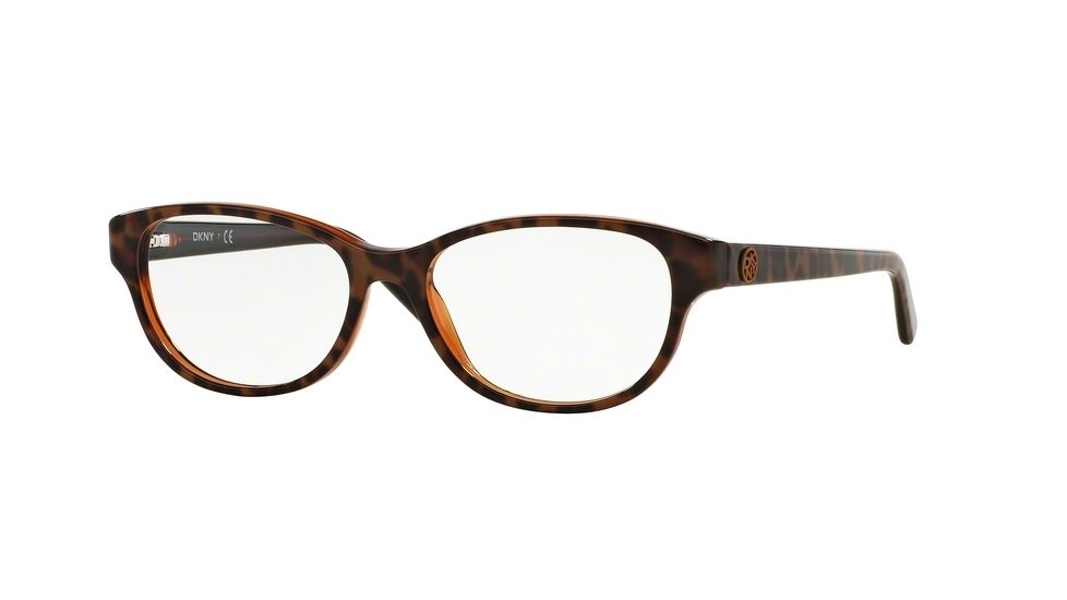 DKNY DY4642 Progressive Prescription Eyeglasses 3615-51 - Top Leopard On Brown Tr Frame, Demo Lens Lenses