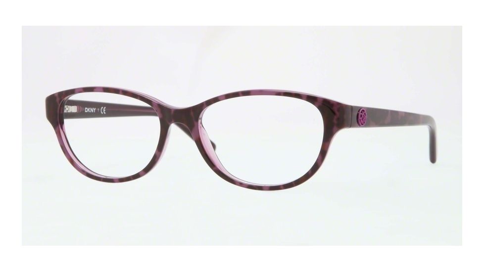 DKNY DY4642 Progressive Prescription Eyeglasses 3616-51 - Top Leopard On Violet Tr Frame, Demo Lens Lenses