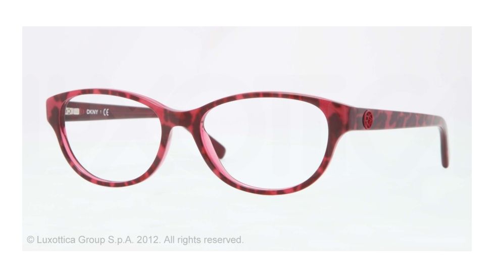 DKNY DY4642 Progressive Prescription Eyeglasses 3617-51 - Top Leopard On Cyclamen Frame, Demo Lens Lenses