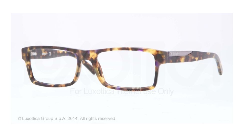 DKNY DY4648 Progressive Prescription Eyeglasses 3625-52 - Yellow Havana/violet Frame