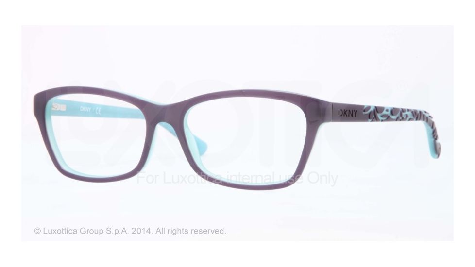 DKNY DY4649 Single Vision Prescription Eyeglasses 3638-53 - Top Violet On Aqua Green Frame