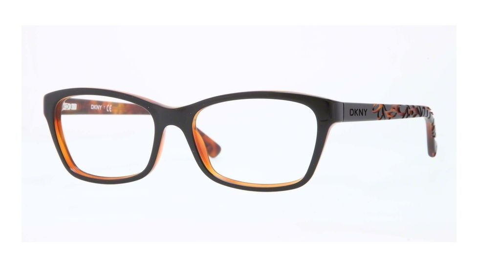 DKNY DY4649 Single Vision Prescription Eyeglasses 3639-53 - Top Black On Havana Tr Frame