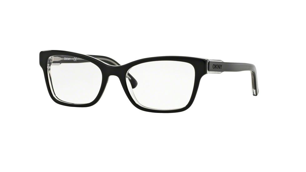 DKNY DY4650 Eyeglass Frames 3131-53 - Top Black On Transparent Frame