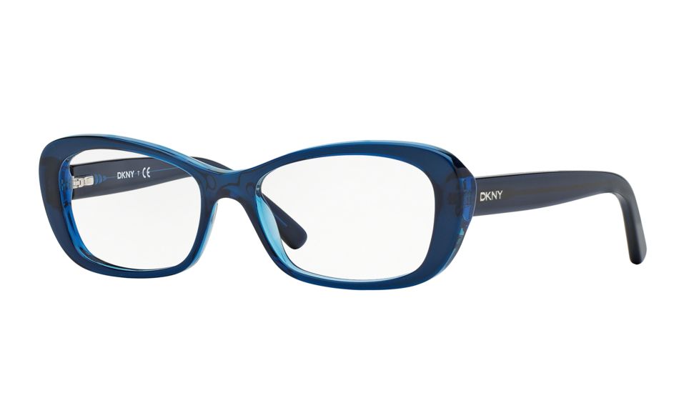 DKNY DY4654 Progressive Prescription Eyeglasses 3646-51 - Blue/transparent Blue Frame