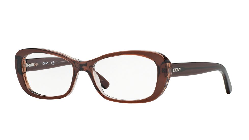 DKNY DY4654 Progressive Prescription Eyeglasses 3648-51 - Brown/transparent Brown Frame