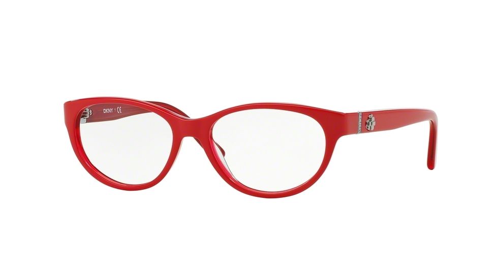 DKNY DY4655M Eyeglass Frames 3634-53 - Top Red On Red Transp Frame