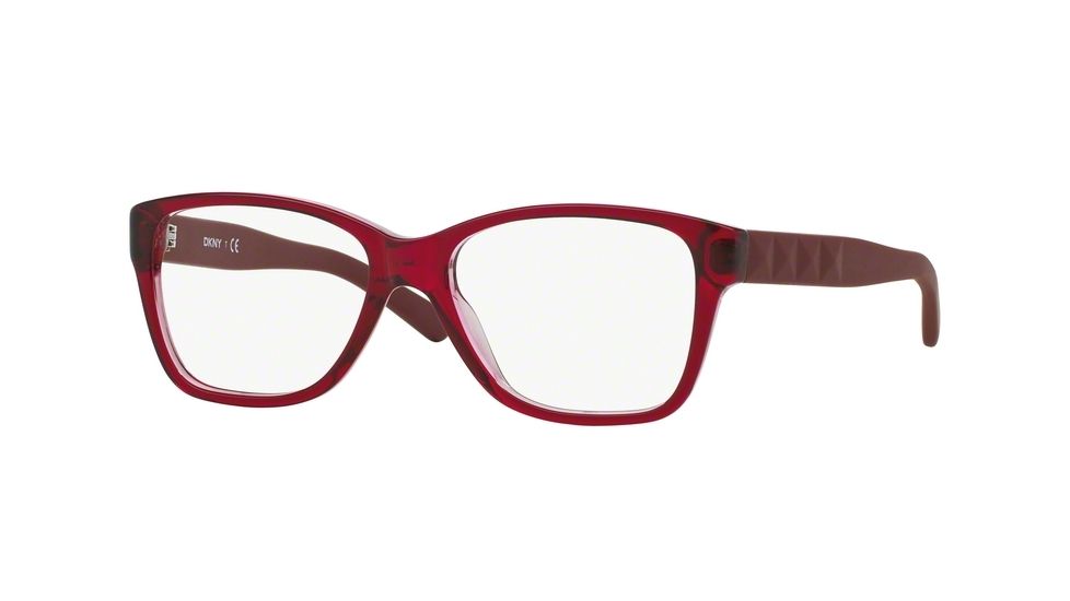 DKNY DY4660 Single Vision Prescription Eyeglasses 3647-53 - Red On Transparent Red Frame