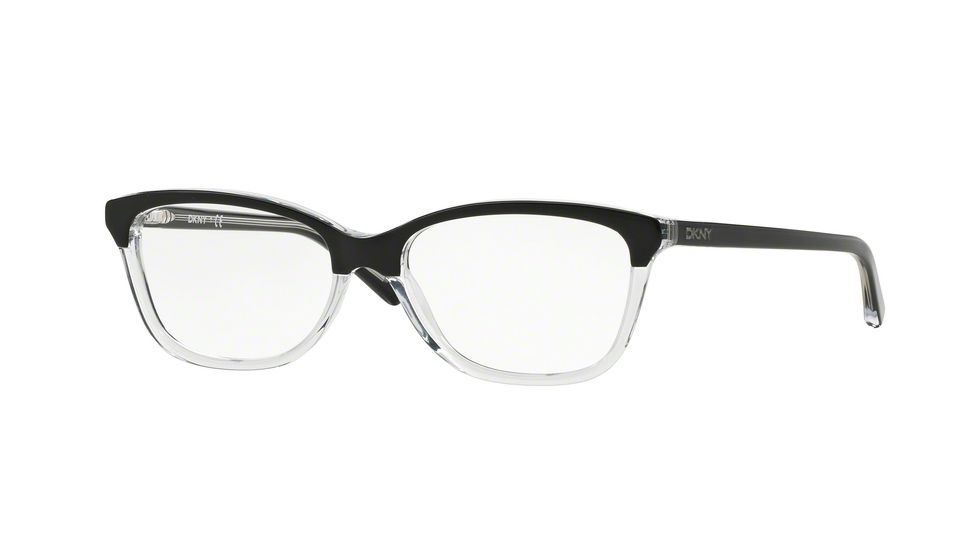 DKNY DY4662 Bifocal Prescription Eyeglasses 3670-54 - Top Black On Transparent Frame