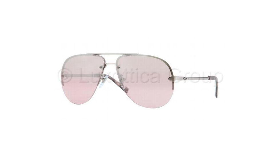 DKNY DY5074 Sunglasses 10297E-6013 - Matte Silver Frame, Pink Mirror Silver Gradient Lenses