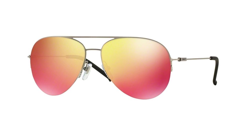 DKNY DY5080 Sunglasses 10296Q-58 - Matte Silver Frame, Red Multilayer Lenses