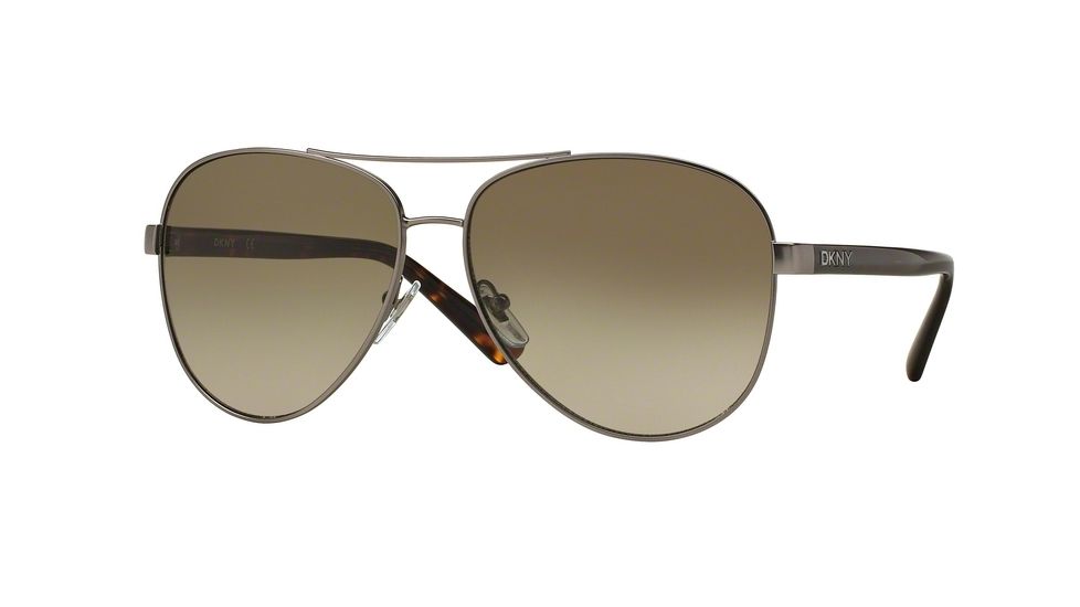 DKNY DY5084 Sunglasses 123413-61 - Satin Gunmetal/dark Tortoise Frame, Brown Gradient Lenses