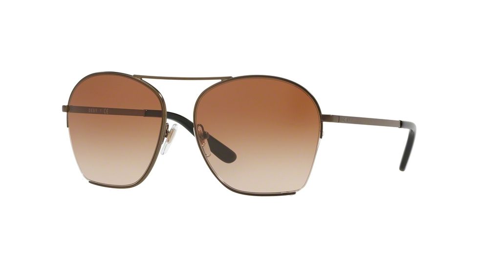 DKNY DY5086 Sunglasses 125313-57 - Matte Dark Bronze Frame, Brown Gradient Lenses