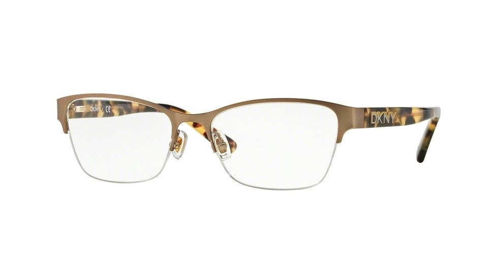 DKNY DY5653 Single Vision Prescription Eyeglasses 1227-51 - Satin Light Gold/vintage Tort Frame