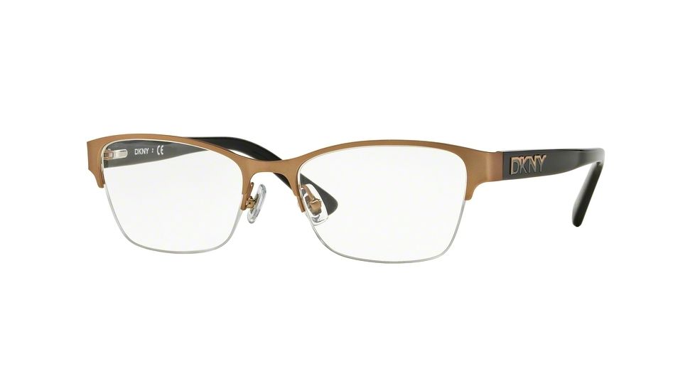 DKNY DY5653 Single Vision Prescription Eyeglasses 1228-51 - Satin Rose Gold/black Frame