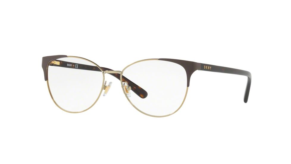 DKNY DY5654 Single Vision Prescription Eyeglasses 1238-52 - Brown / Light Gold Frame