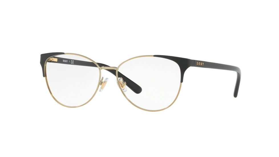 DKNY DY5654 Single Vision Prescription Eyeglasses 1239-52 - Black Light Gold Frame