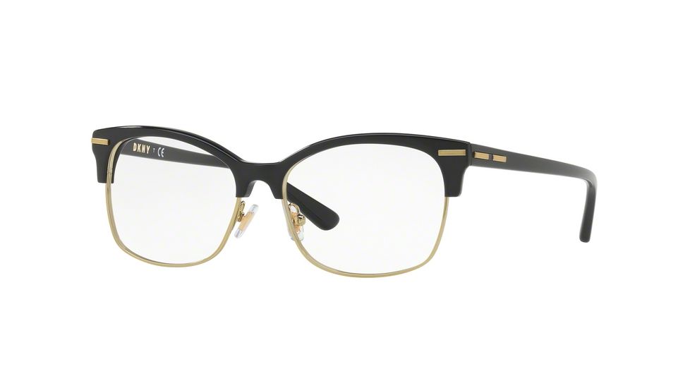 DKNY DY5655 Single Vision Prescription Eyeglasses 3708-53 - Black Light Gold Frame